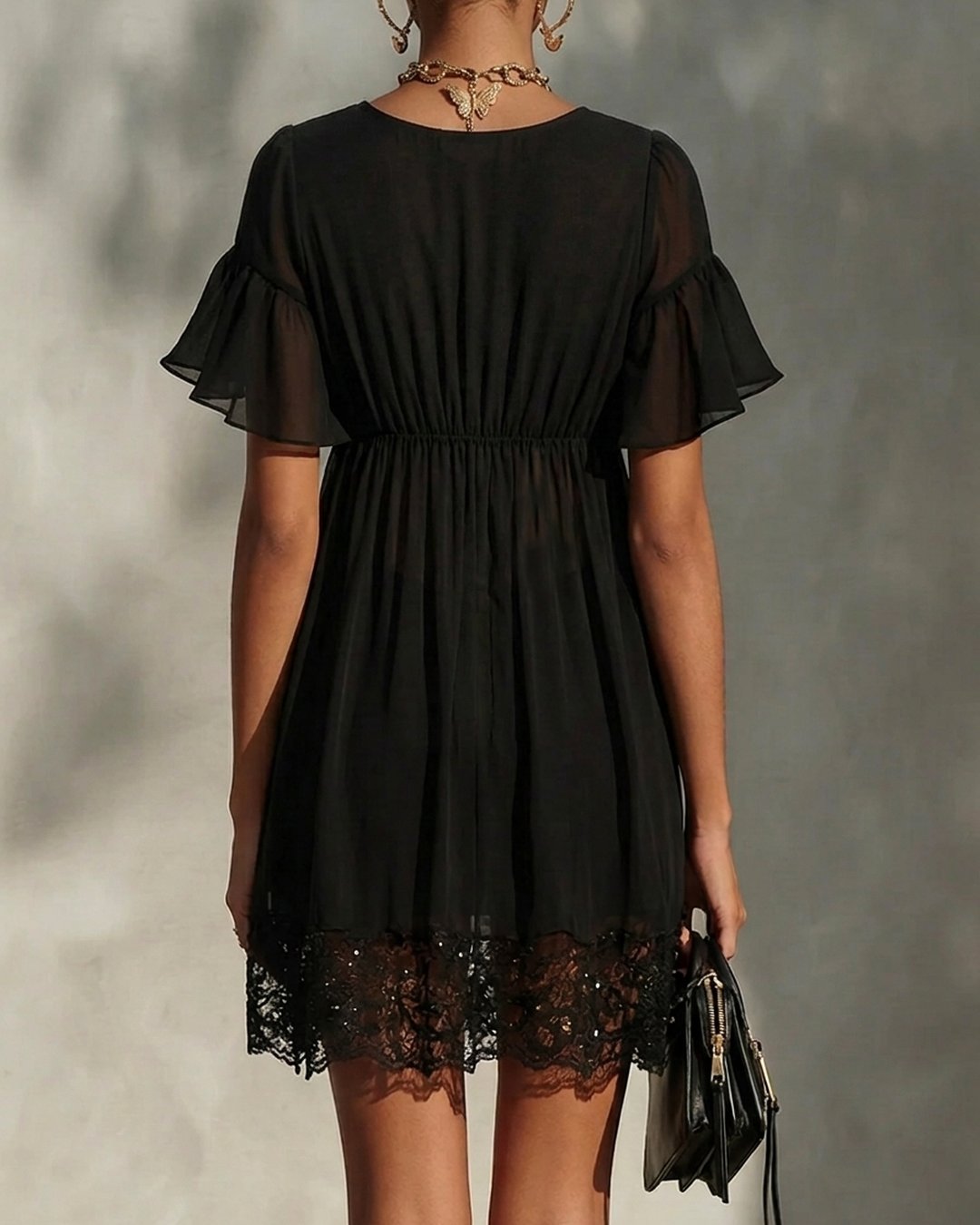 Fritzi | Zip-Front Lace Mini Dress