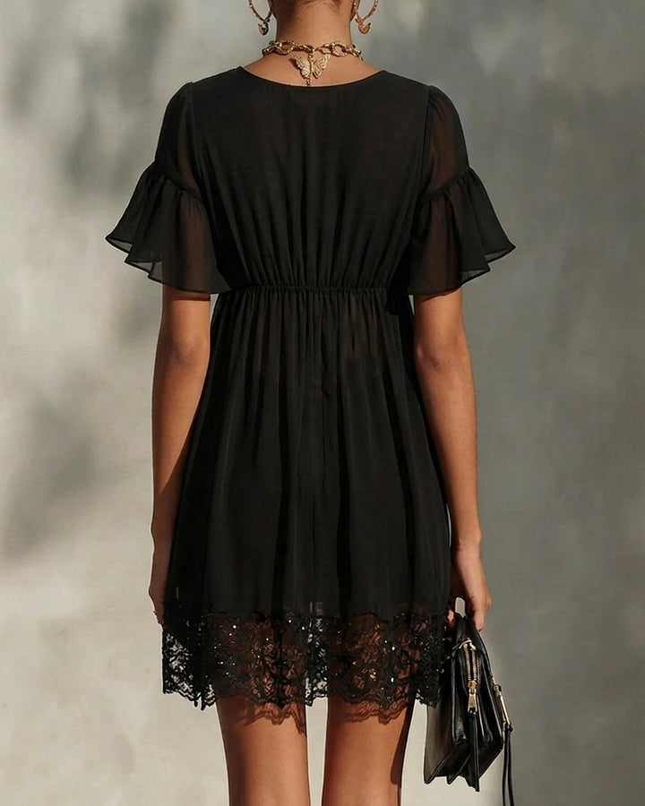 Fritzi | Zip-Front Lace Mini Dress