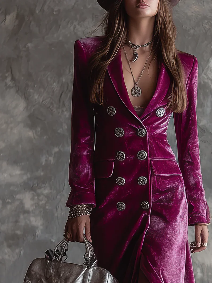 Glory | Velvet Maxi Blazer Dress