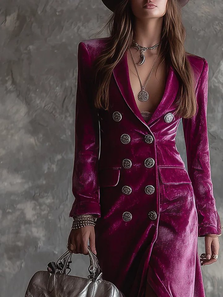 Glory | Velvet Maxi Blazer Dress