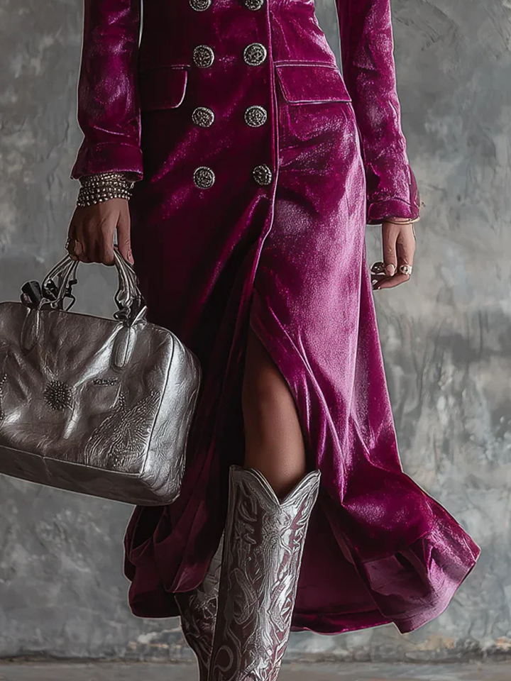 Glory | Velvet Maxi Blazer Dress