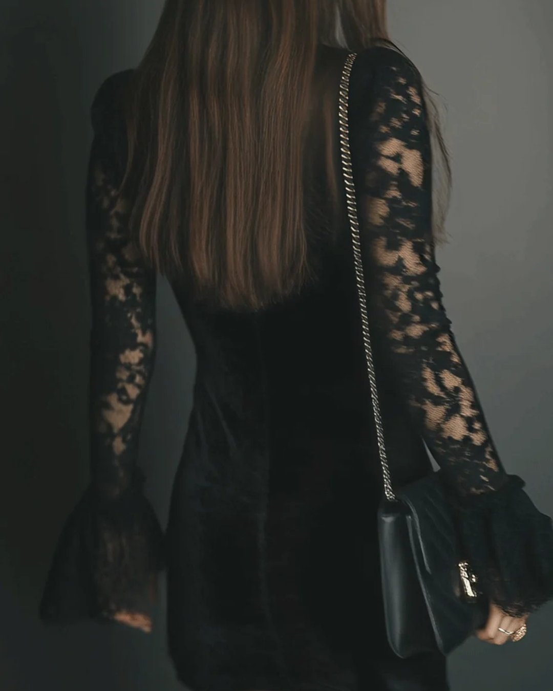 Neillidh | Velvet and Lace Mini Dress