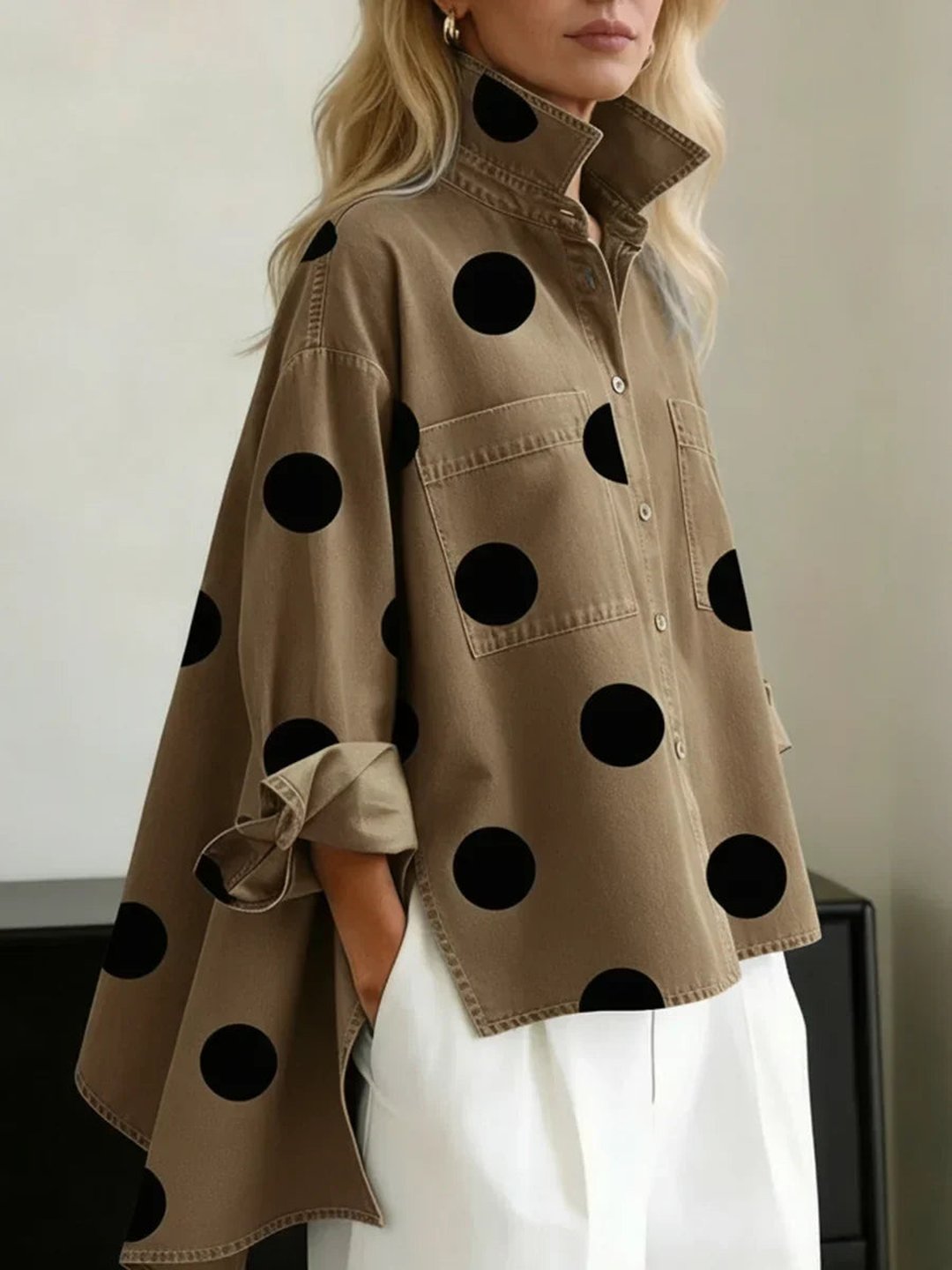 Kimberlee | Polka Dot Button-Up Shirt
