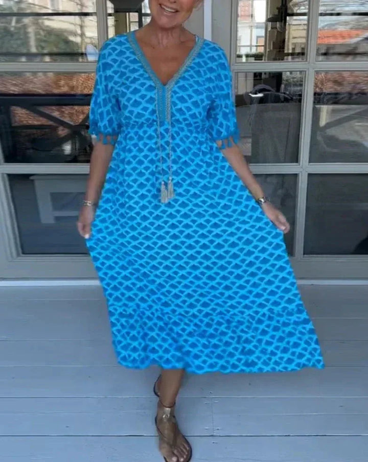 Ana | Comfortable Loose Fit V-Neck Midi Dress