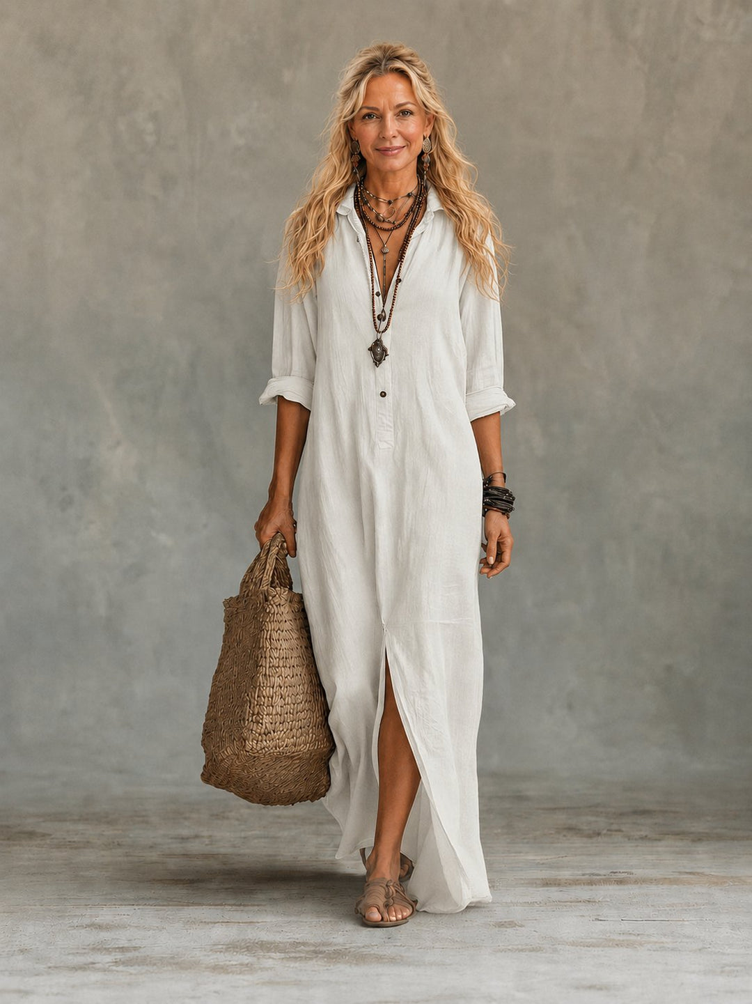 Carmela | Button-Down Maxi Dress