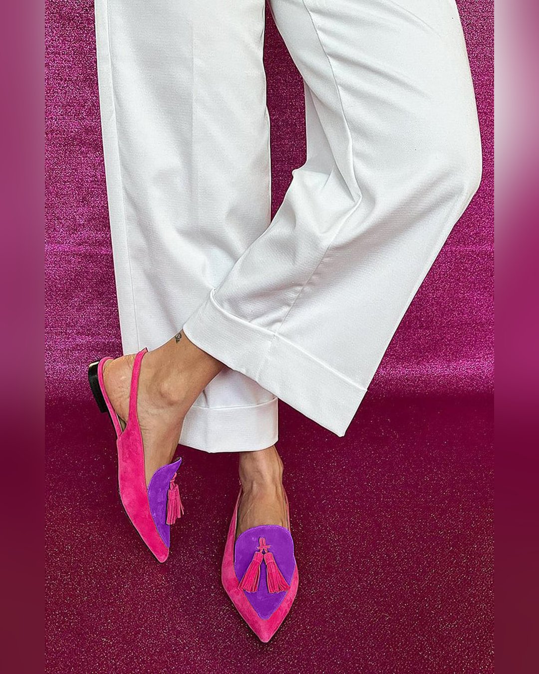 Julietta | Fringe Ballet Flats with Ankle Strap