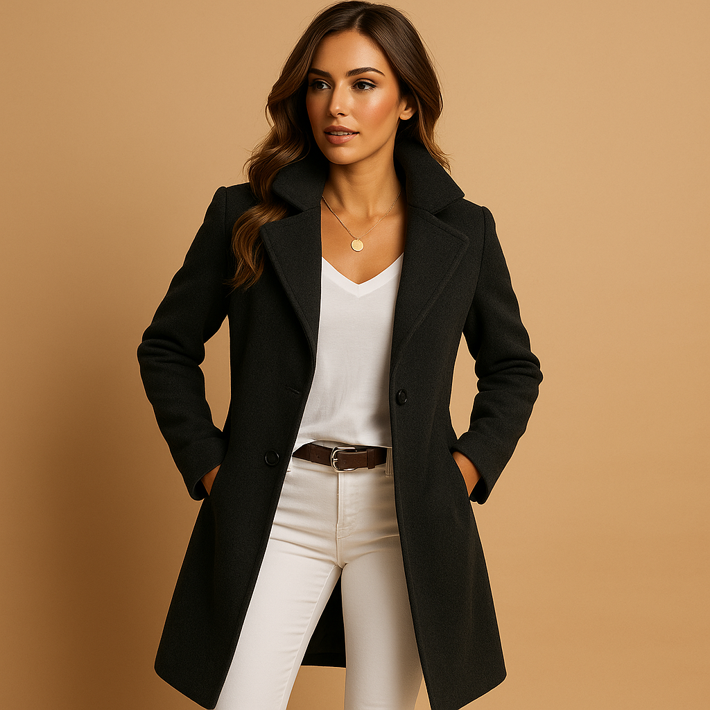 Lucie | Elegant Long Coat with Buttons