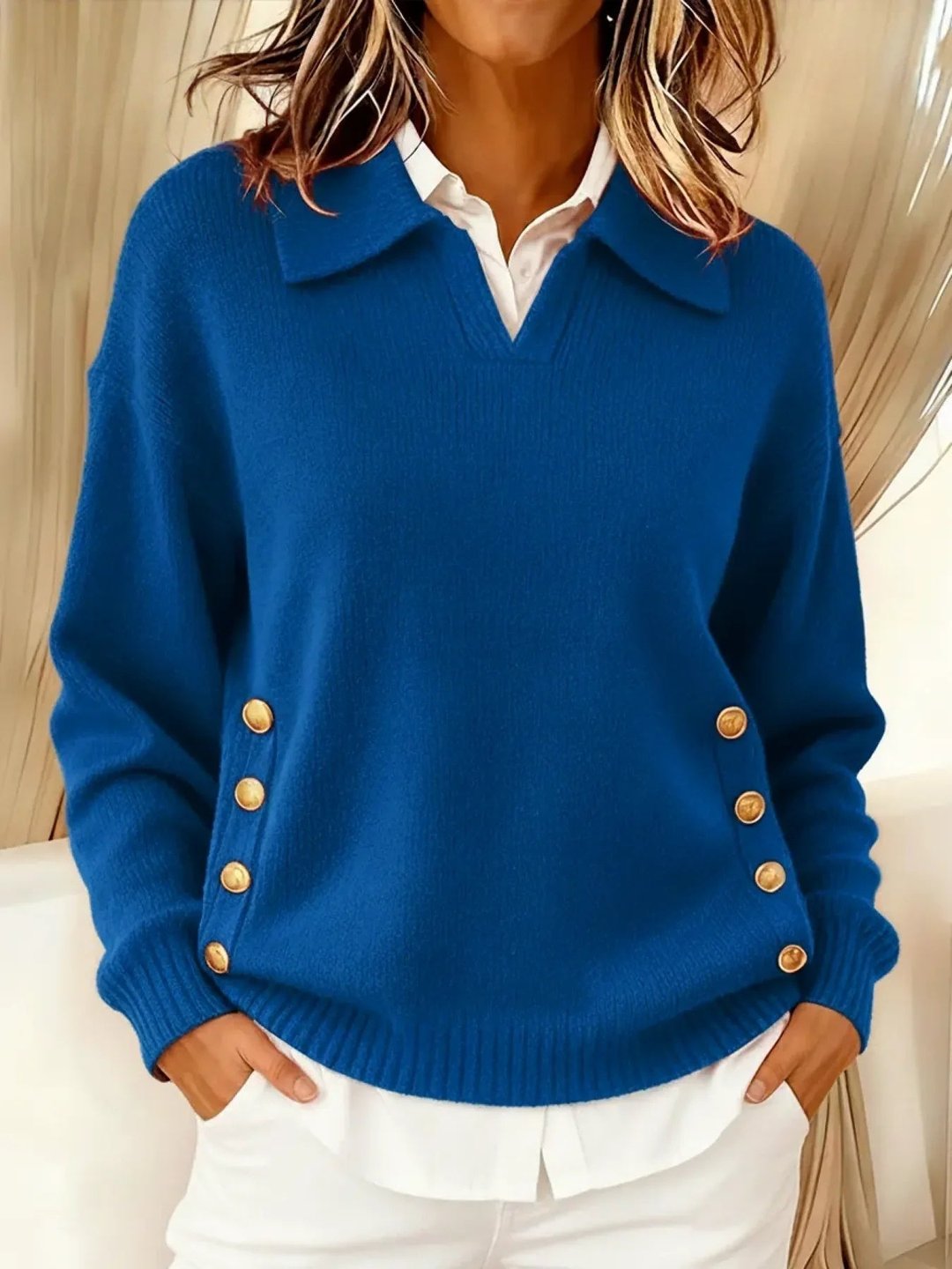 Hecuba | V-Neck Sweater with Collar