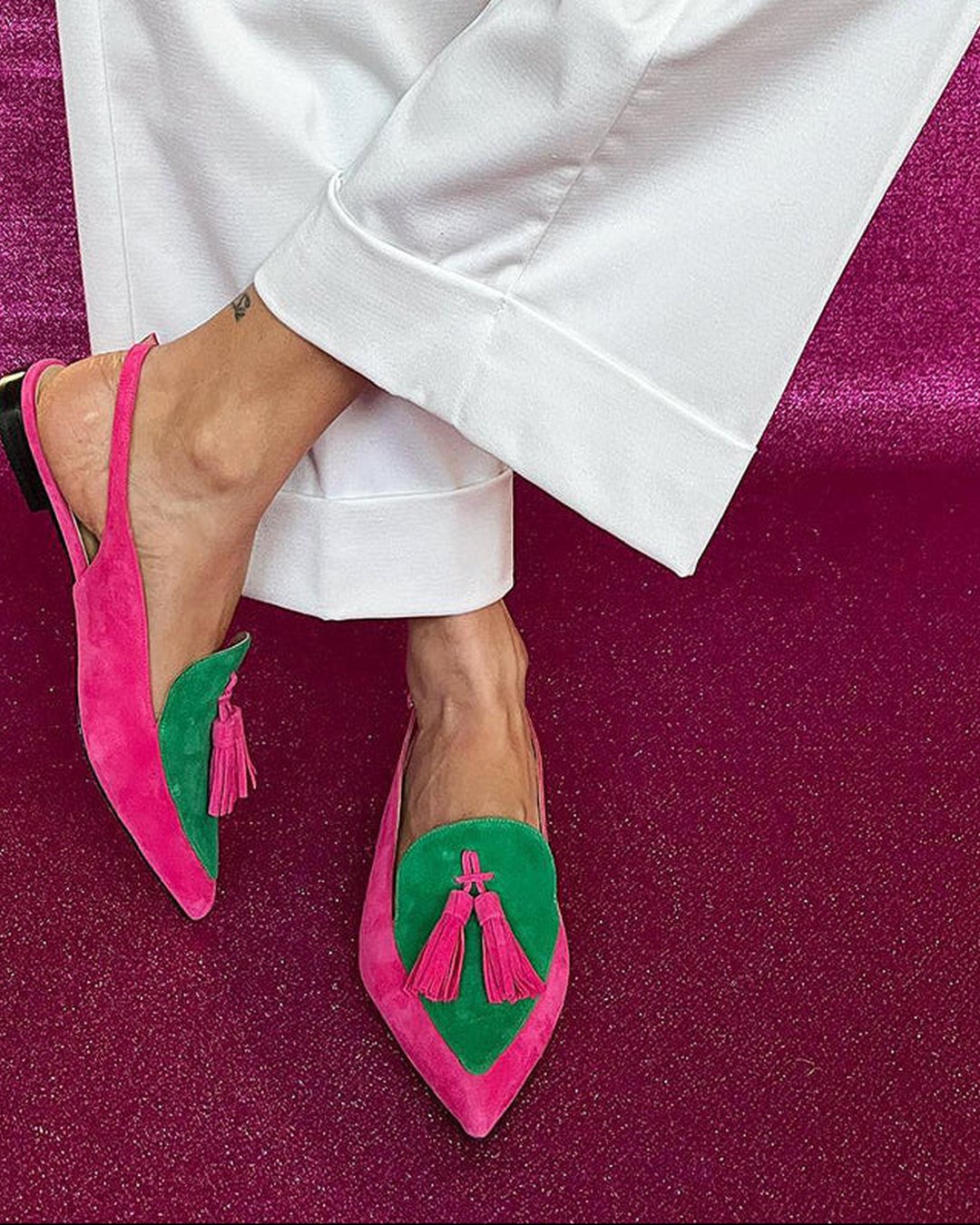 Julietta | Fringe Ballet Flats with Ankle Strap