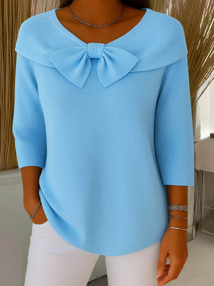 Odharnait | Sweater with Bow and Round Neckline