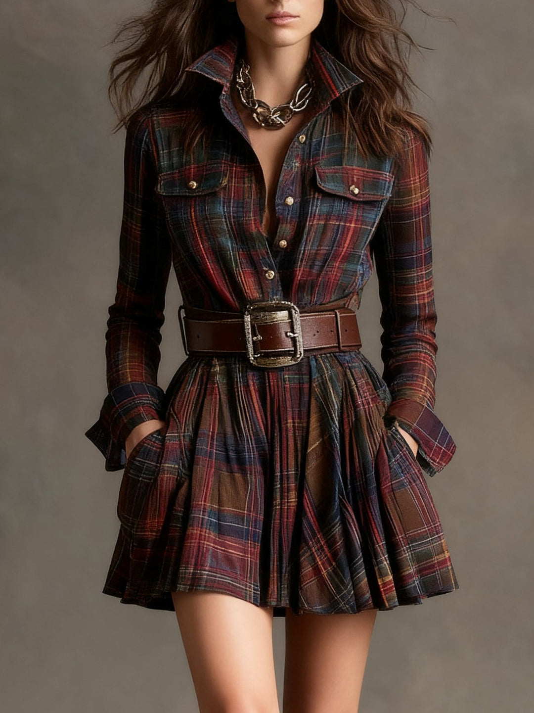 Kiley | Checked Mini Dress