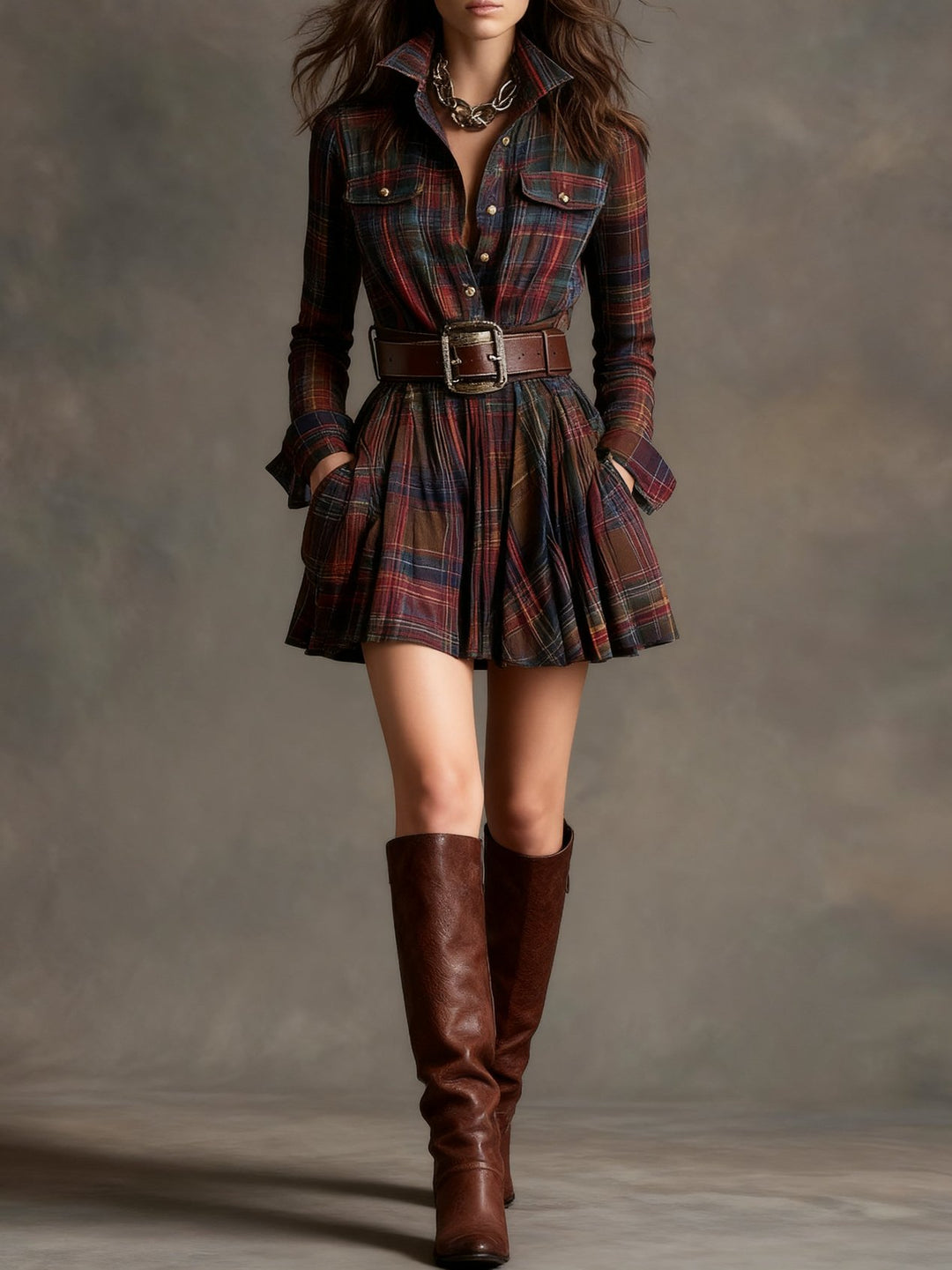 Kiley | Checked Mini Dress