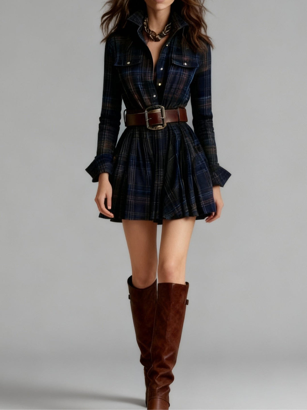 Kiley | Checked Mini Dress