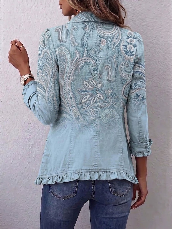 Grainne | Vintage Paisley Print Ruffled Jacket