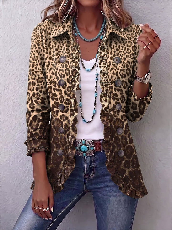 Bridie | Leopard Print Ruffled Jacket