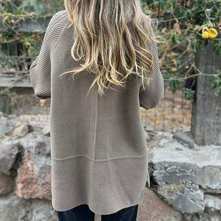 Letitia | Knit Sleeve Double-Breasted Coat